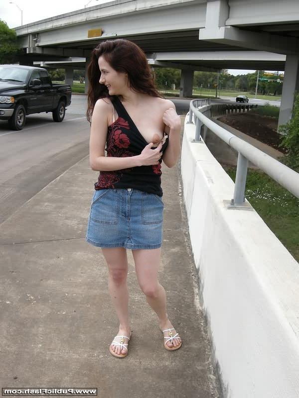 16P Nerdy flasher exposing lil tits and pantyless upskirts in public