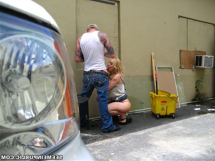 15P Horny blonde getting banged in public