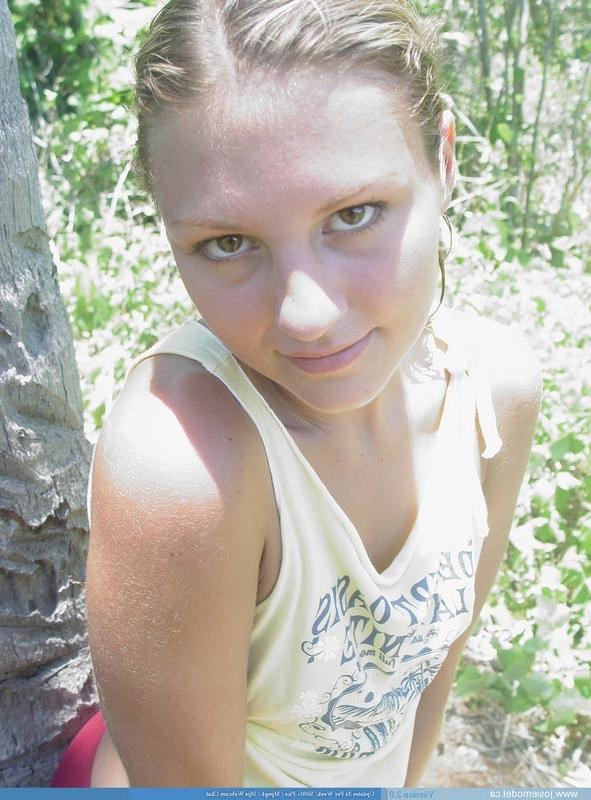 16P Topless teen girl outdoors
