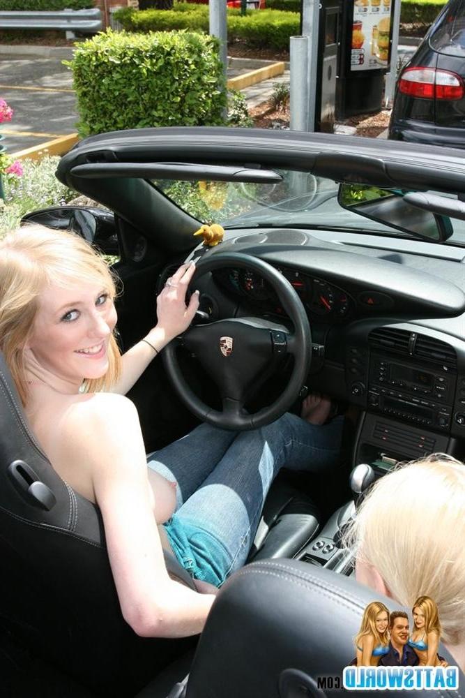 15P Two hot amateur girls getting topless in public