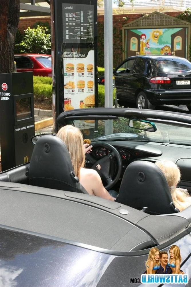 15P Two hot amateur girls getting topless in public