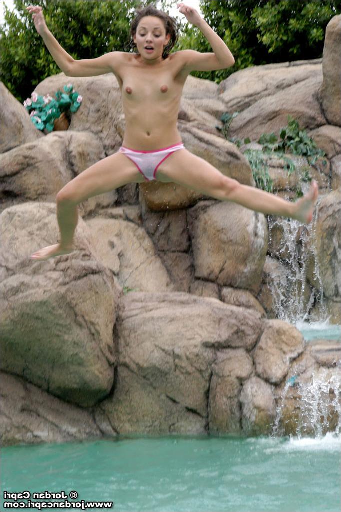 16P delicious teen jordan capri is diving topless outdoor