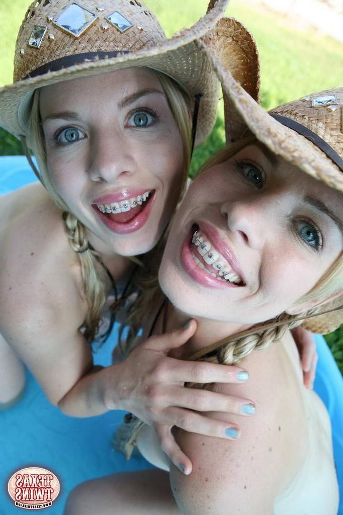 14P Tiny titted eighteen year old twins play in the swimming pool