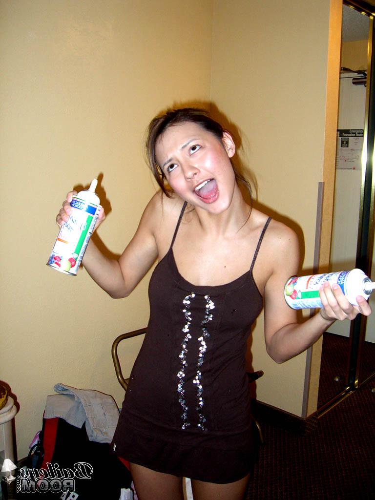 15P Teen in a thong gets kinky with whipped cream