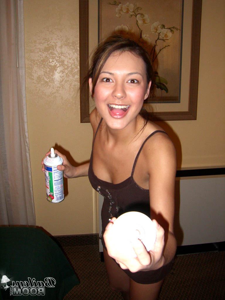 15P Teen in a thong gets kinky with whipped cream