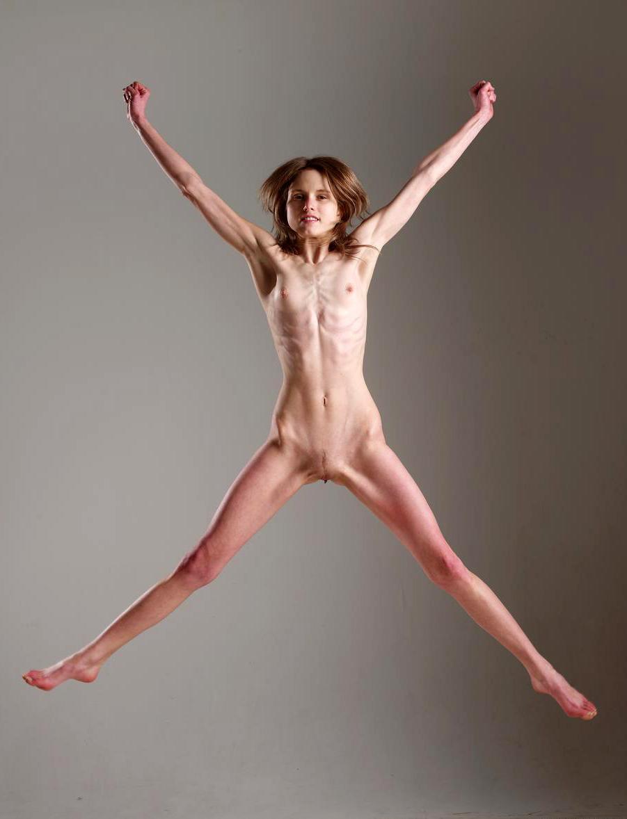 15P Skinny anorexic girls posing nude for money