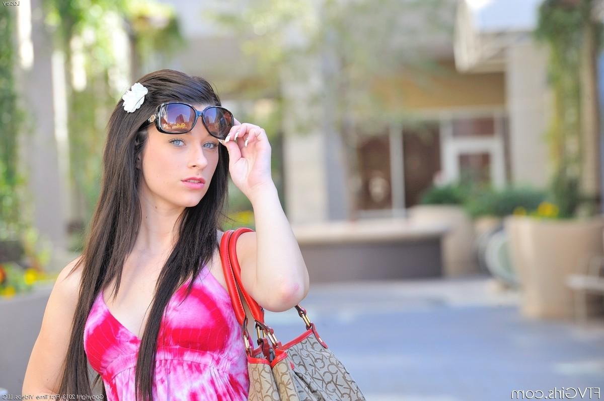 15P Horny pale skin teen Lacey showing her sweet little ass in publi