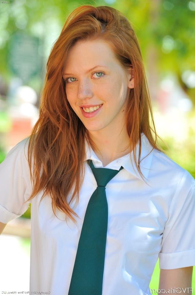 16P Nasty redhead teen with sexy long legs showing her hot pussy