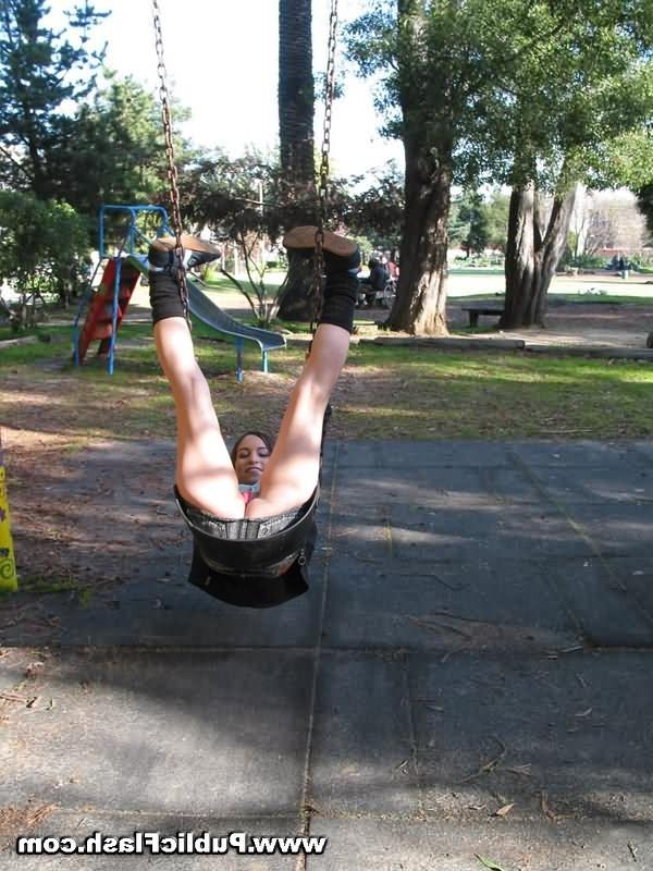 16P Upskirts flasher on slide and swing in public park