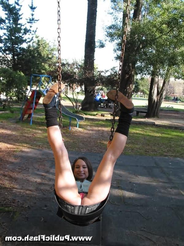 16P Upskirts flasher on slide and swing in public park