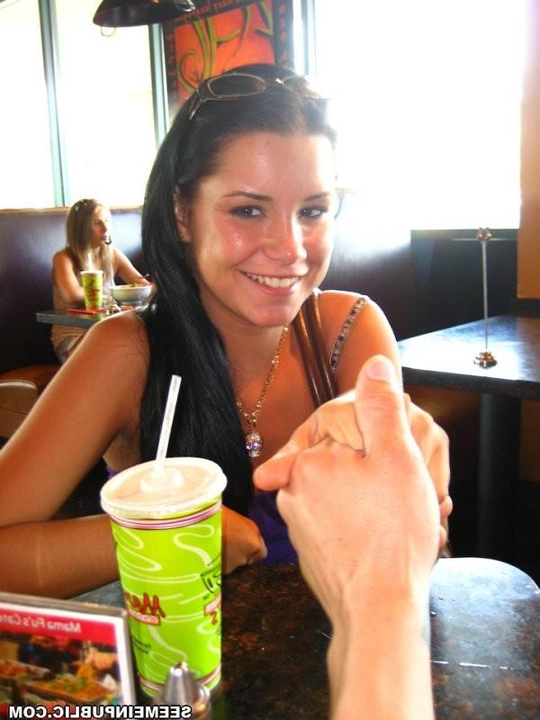 16P Naughty cutie sucking and riding cock in public place