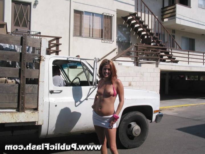 16P Naughty Exhibitionist Outdoors in Public Work Site