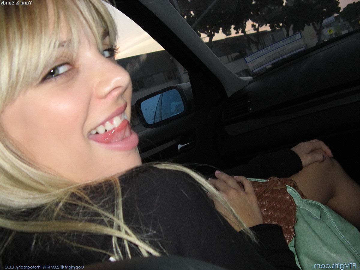 15P Hot sexy blond babes flashing their bits in public