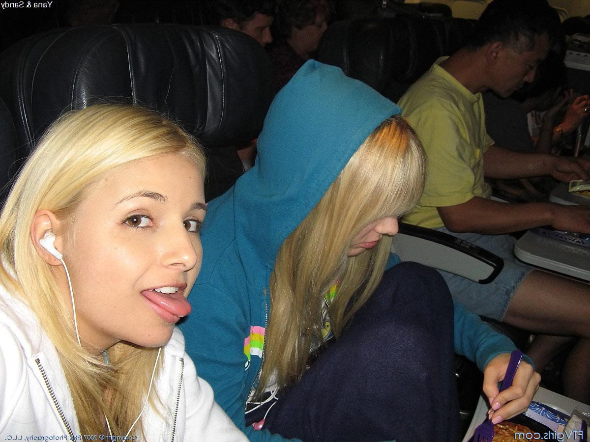 15P Hot sexy blond babes flashing their bits in public