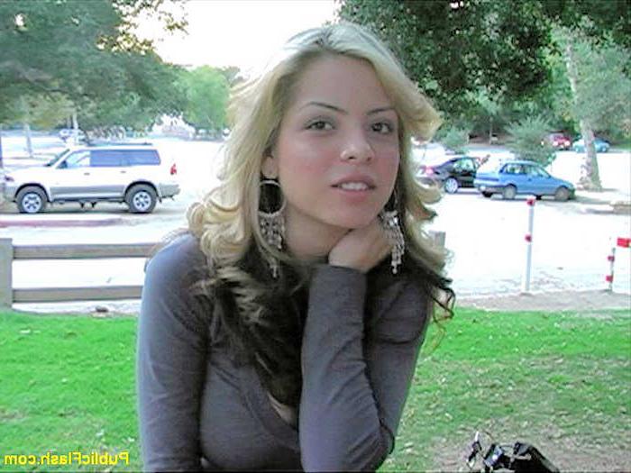 16P Big Tit Latina Beauty Talked Into Flashing Boobs in Public Park