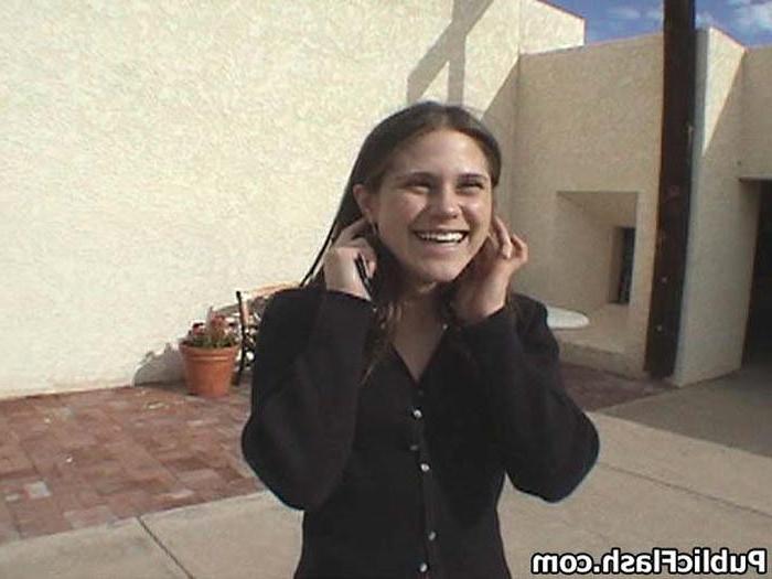 16P Shy Lil Chick Talked Into Flashing Her Private Bits in Public