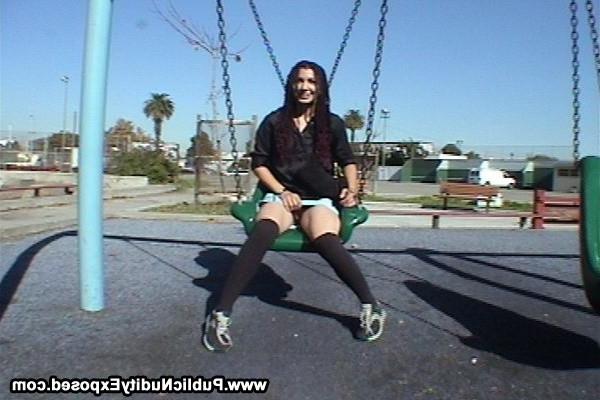 15P naughty latina college chick flashing in public