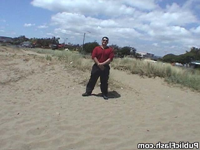16P Beach Brat Flasher Strips Naked Outdoors in Public
