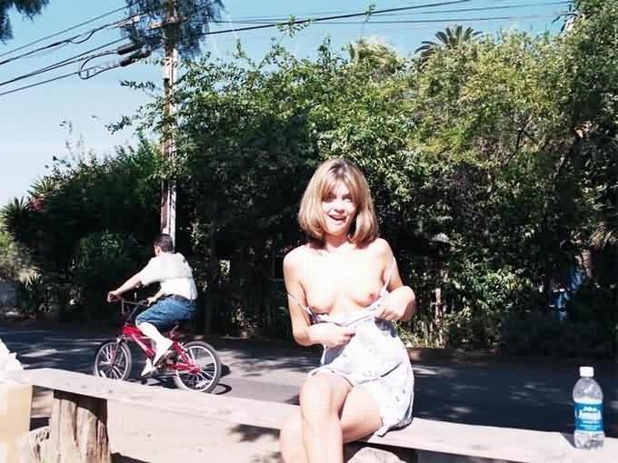 16P Pantyless and Braless Flashing Outdoors in Public