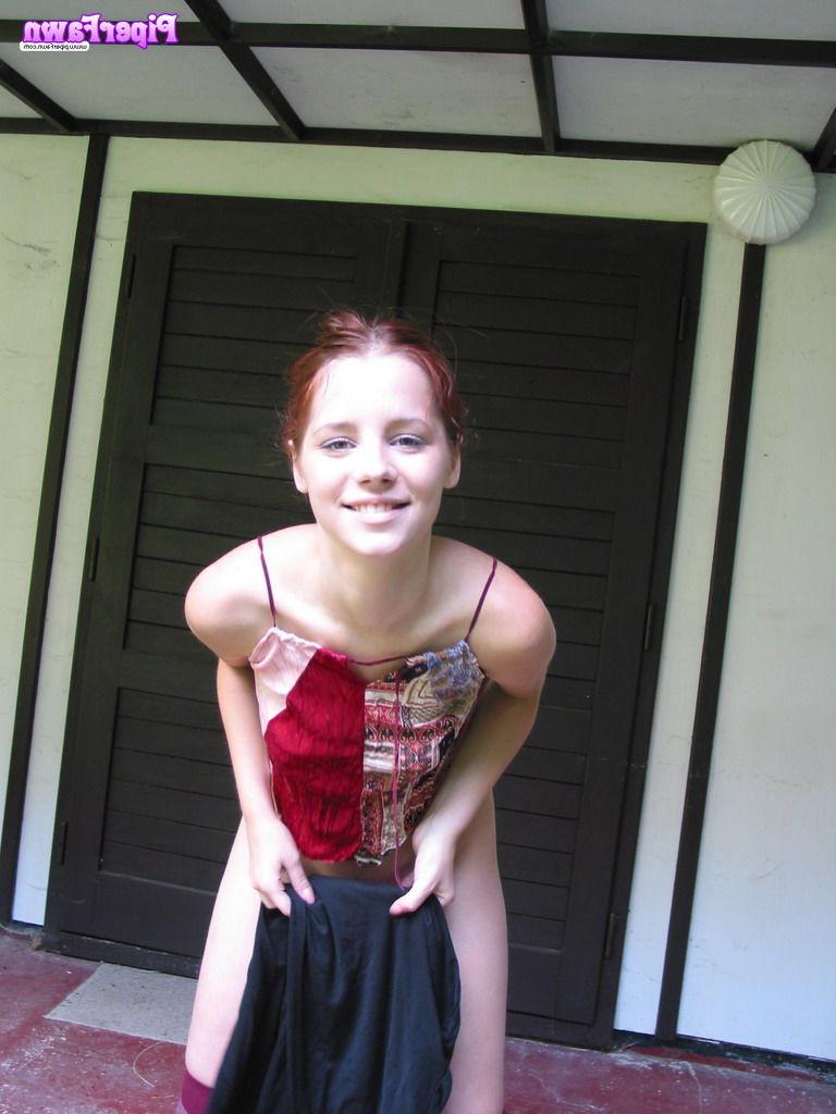 16P Busty redhead teen in socks