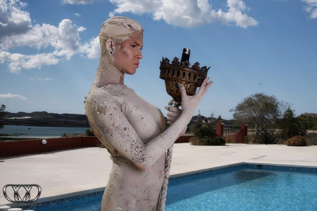 12P TS superstar Danni Daniels covered in mud
