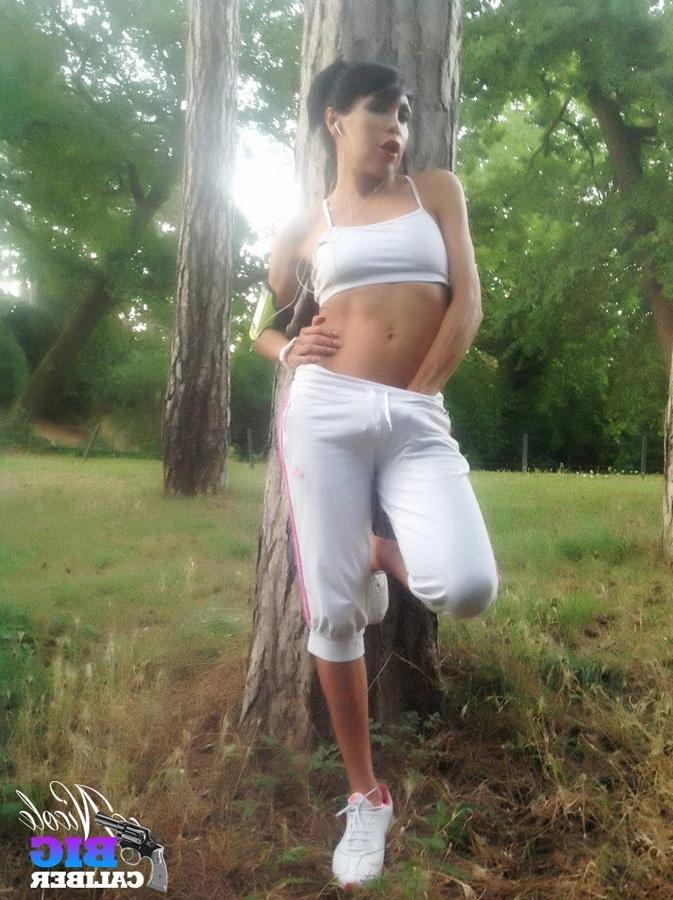 13P TS Nicole Big Caliber in Candid Photos in the Woods