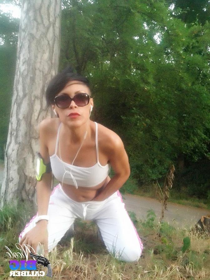 13P TS Nicole Big Caliber in Candid Photos in the Woods