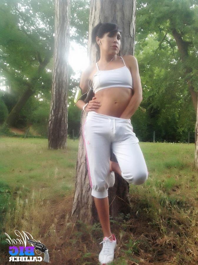13P TS Nicole Big Caliber in Candid Photos in the Woods