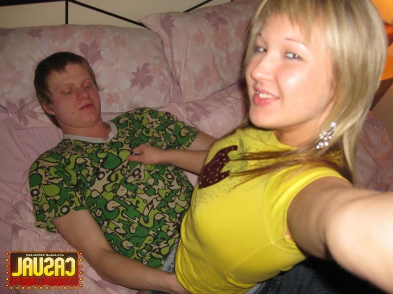 16P Young russian babe fucks for jizz on her body