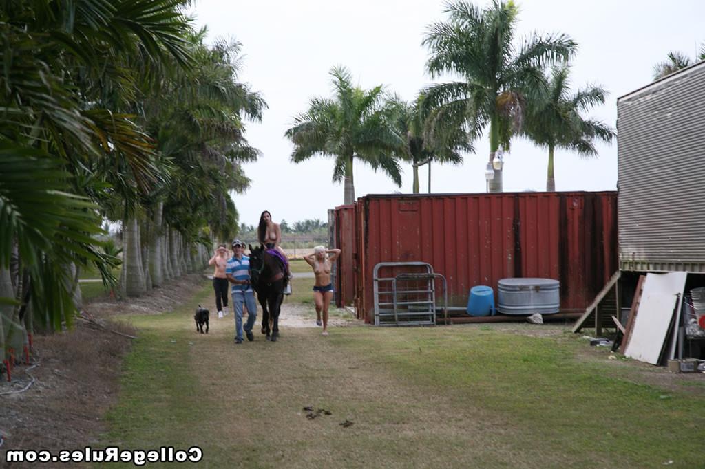 15P petite horny college teens getting their tight pussies fucked at the ranch