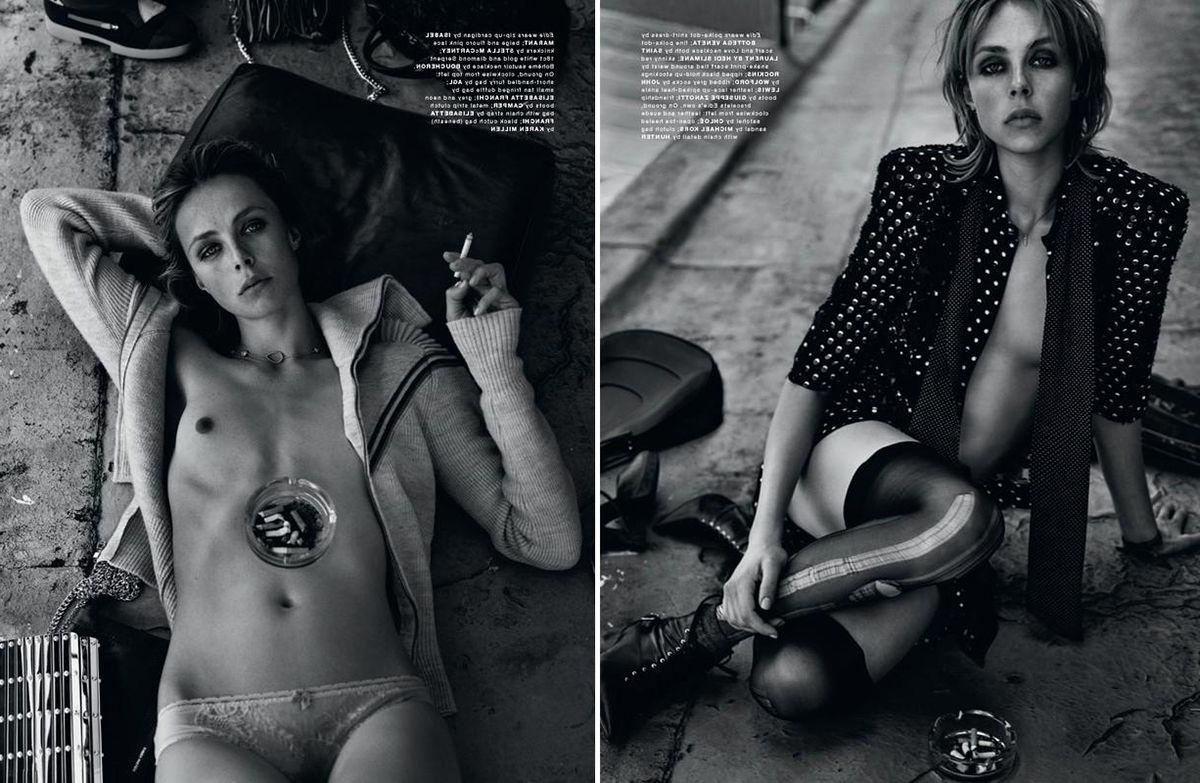 6P Topless photoset of Edie Campbell