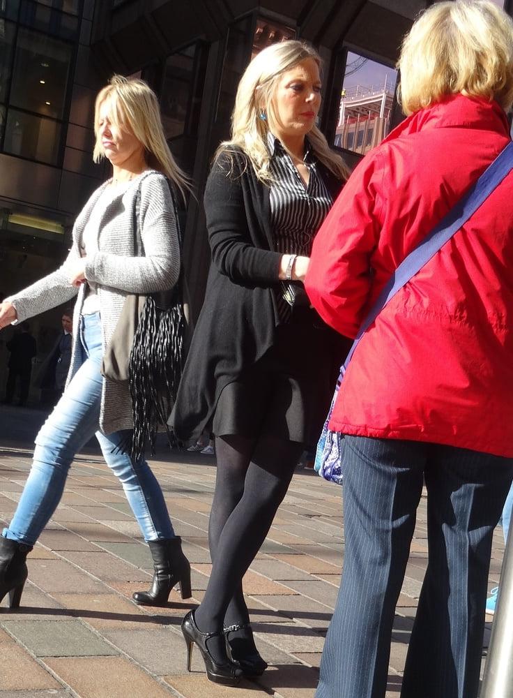 17P Street Pantyhose - Scottish Office Bitch in Opaques