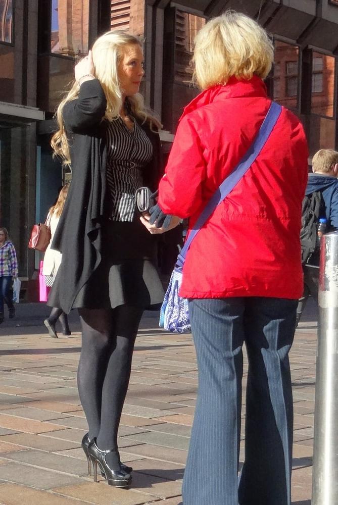 17P Street Pantyhose - Scottish Office Bitch in Opaques