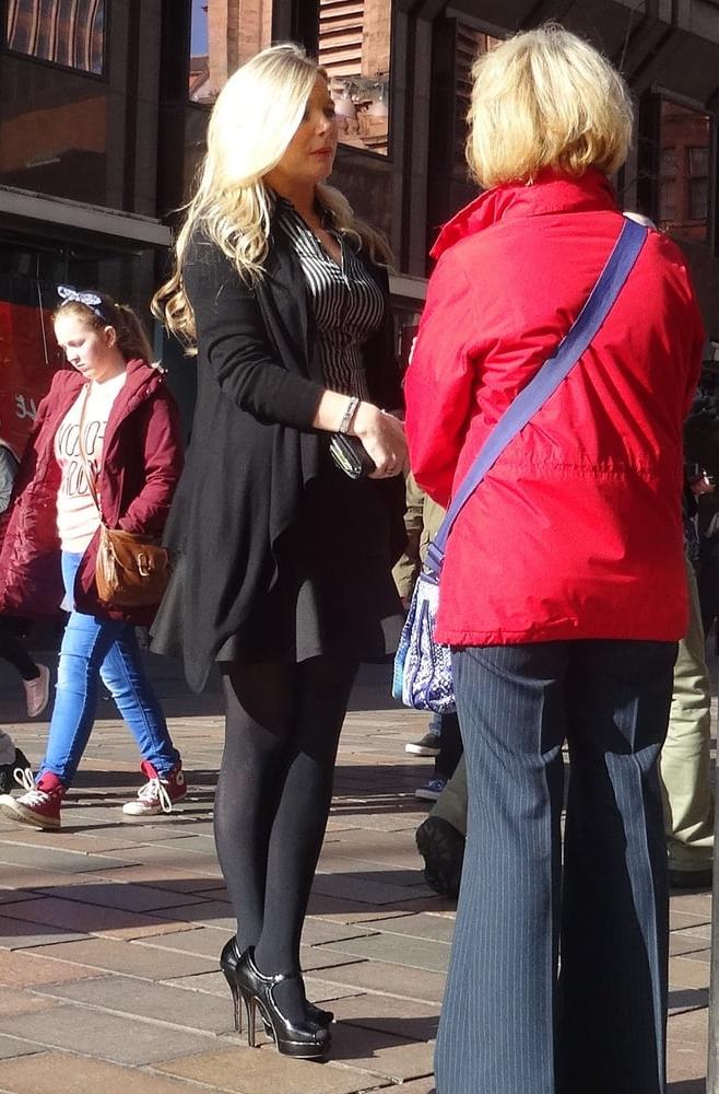 17P Street Pantyhose - Scottish Office Bitch in Opaques