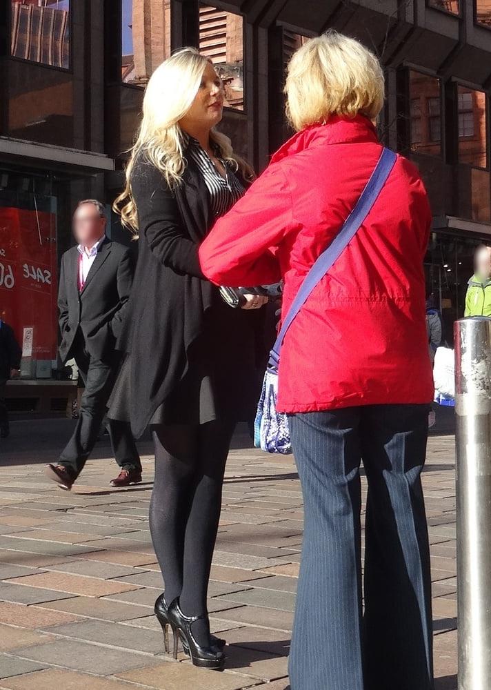 17P Street Pantyhose - Scottish Office Bitch in Opaques