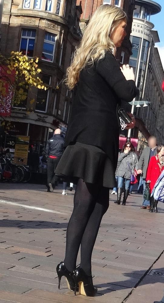 17P Street Pantyhose - Scottish Office Bitch in Opaques