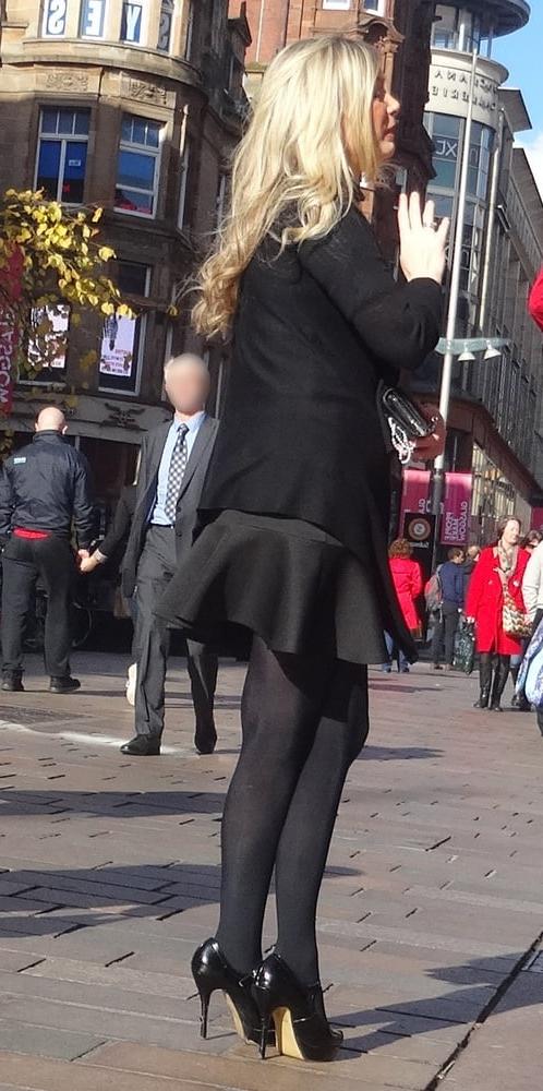 17P Street Pantyhose - Scottish Office Bitch in Opaques