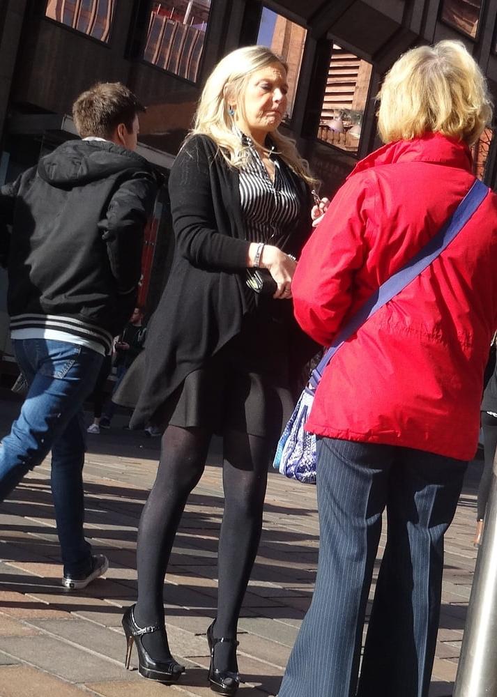 17P Street Pantyhose - Scottish Office Bitch in Opaques