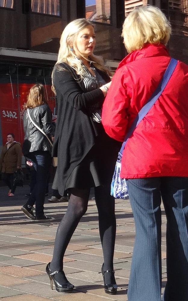17P Street Pantyhose - Scottish Office Bitch in Opaques