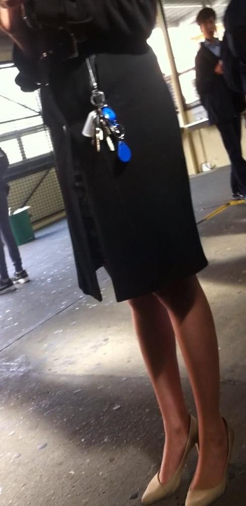 10P Hot teacher with sexy legs and feet in high heels