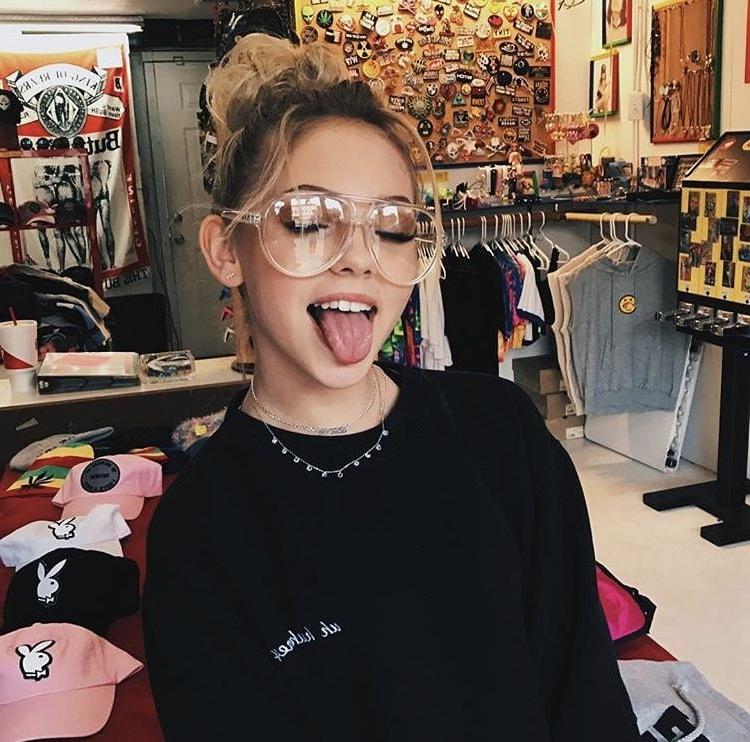 13P Jordyn Jones looking cute in glasses.