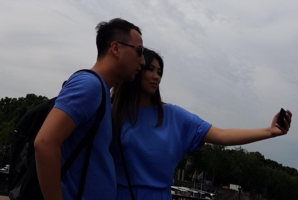 15P vpl, cute asian in blue dress