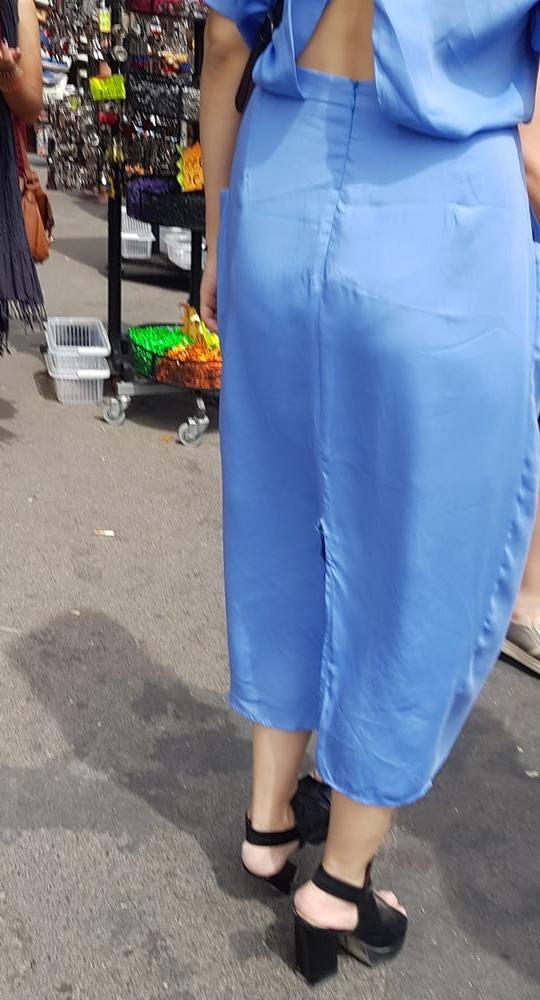 15P vpl, cute asian in blue dress