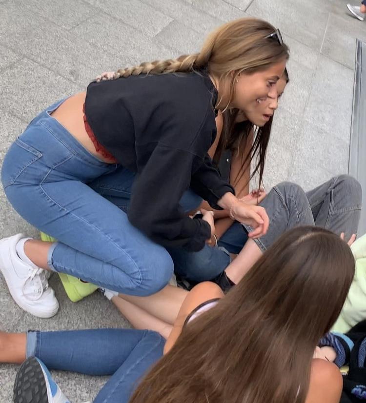 7P Horny british teen chav wedgie ass in jeans