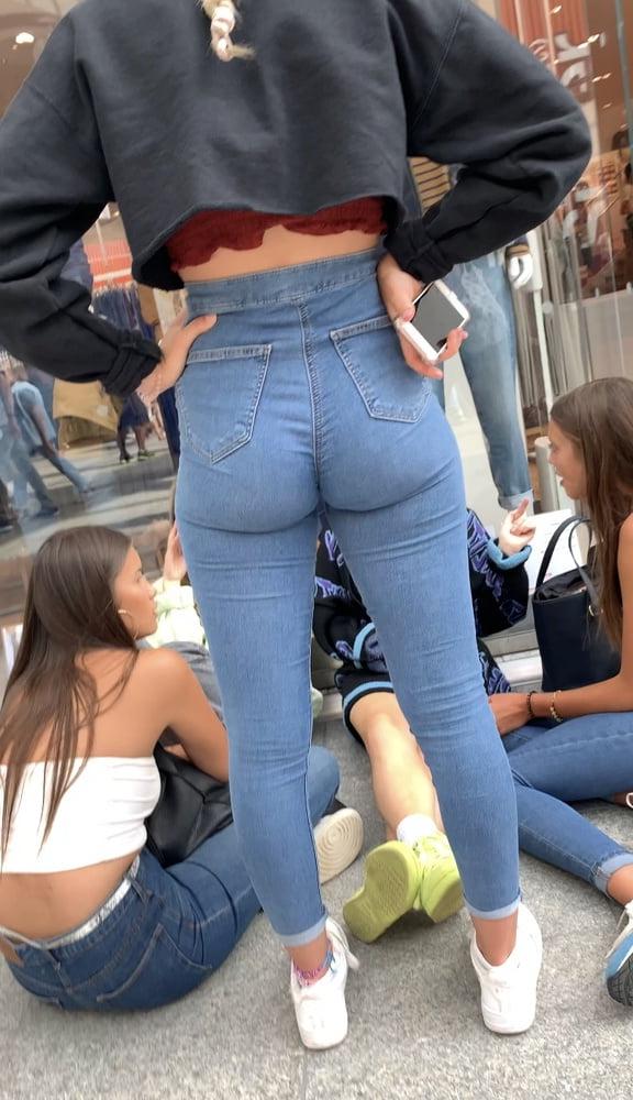 7P Horny british teen chav wedgie ass in jeans
