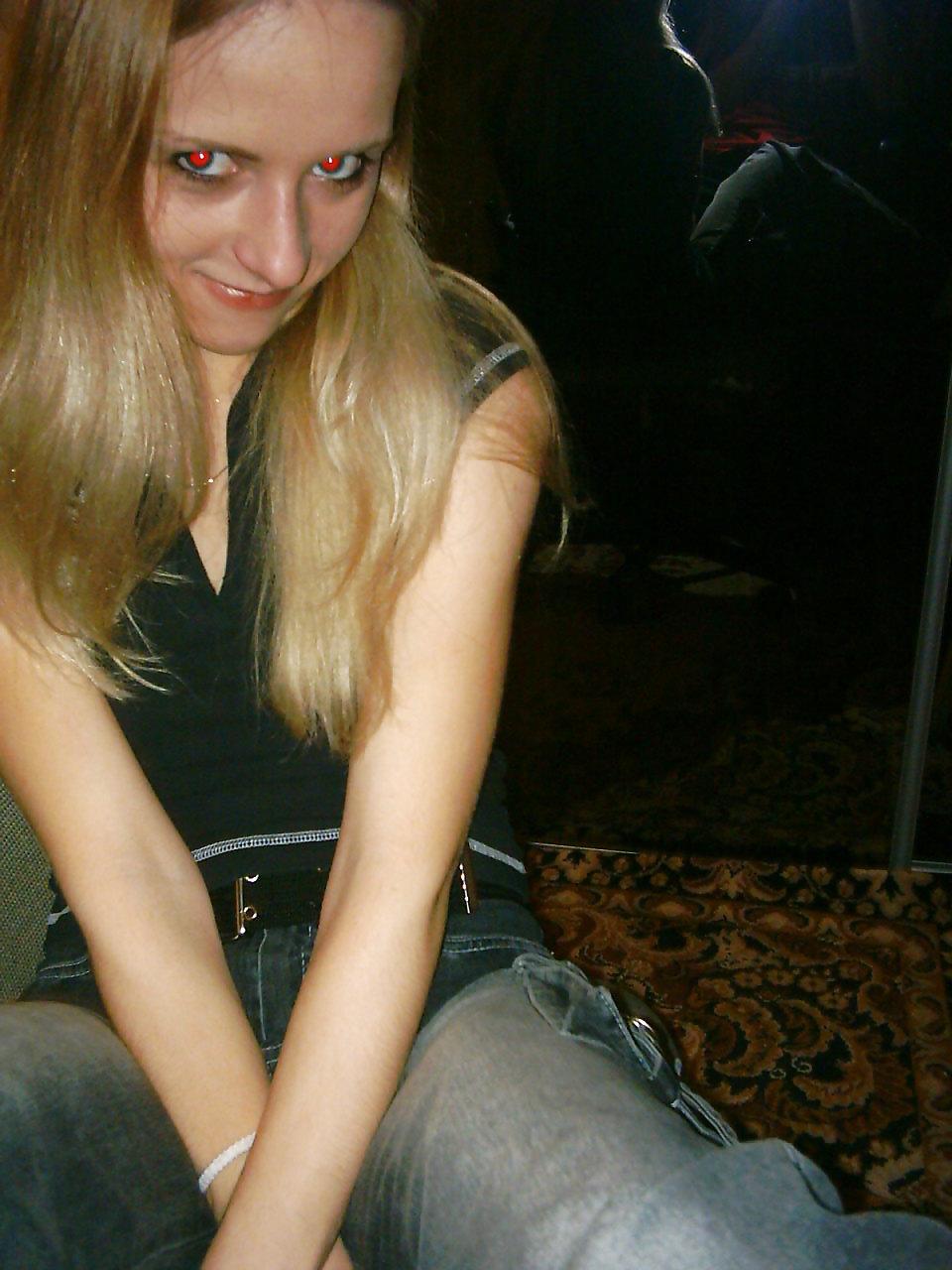 16P Cute blonde girl strips