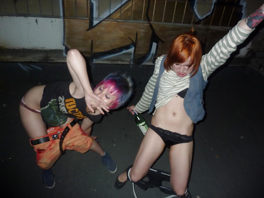11P Punk Chix Playing in an Alley