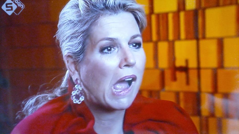 15P Silly faces queen MAXIMA on tv where i jerk of on many times