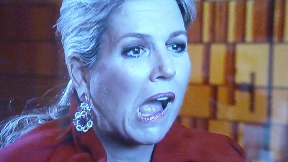 15P Silly faces queen MAXIMA on tv where i jerk of on many times