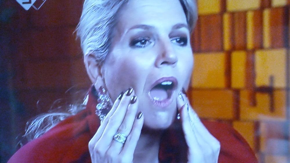 15P Silly faces queen MAXIMA on tv where i jerk of on many times